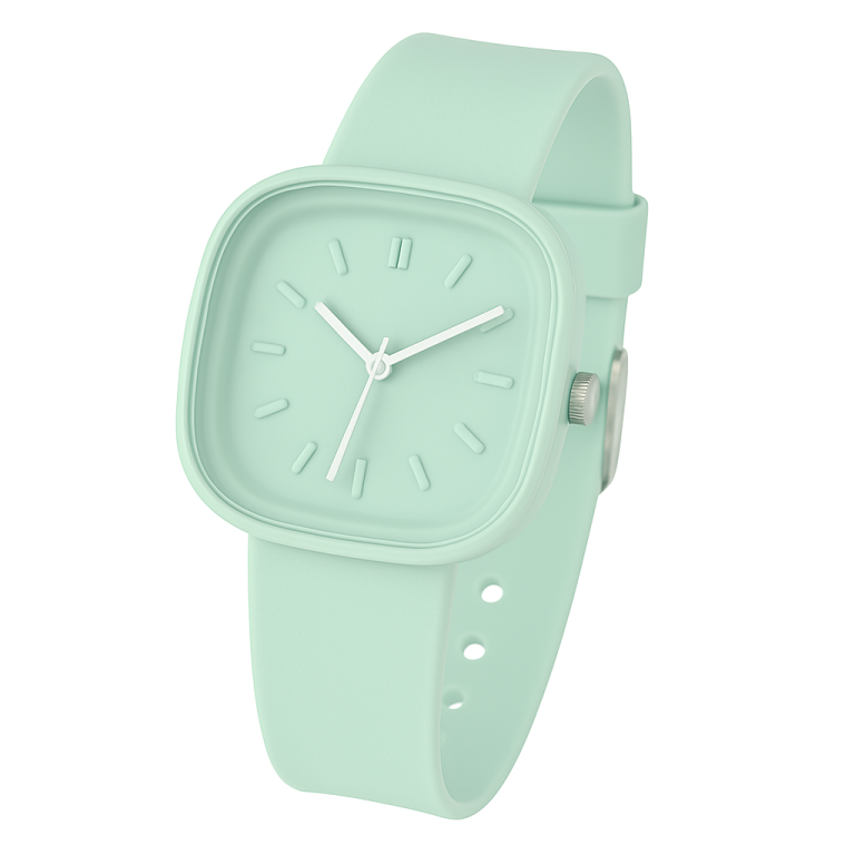 Stylowy Damski Zegarek Pastelowy Zielony Minimalistyczny Design (1)