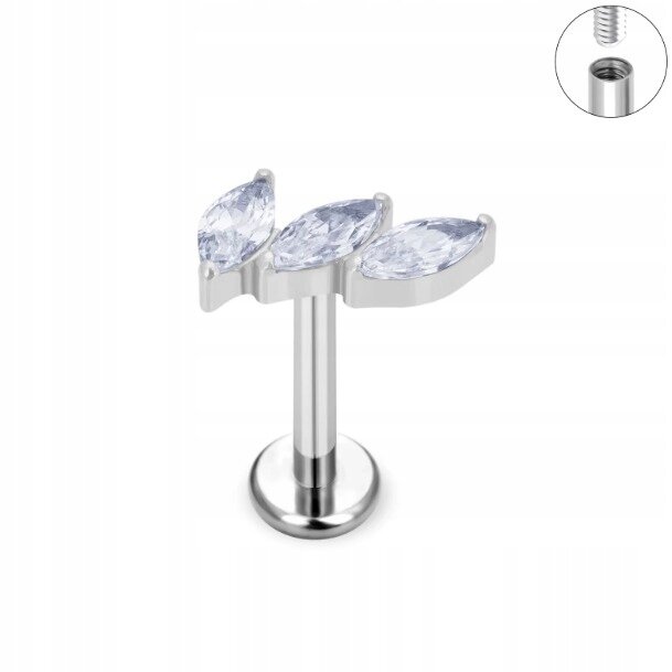 Tytanowy Kolczyk Labret PIERCING z Cyrkoniami HELIX Lobe (2)