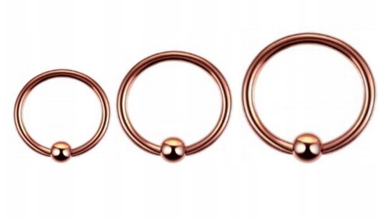 Kolczyk do Nosa, Ucha SEPTUM Kuleczka Zamknięta w Środku SS316L 1,2/6-10/3 mm (2)