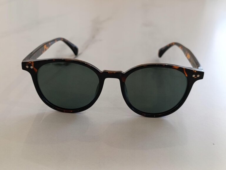 Okulary Przeciwsłoneczne Unisex Szylkretowe Okrągłe Brązowe UV400 (5)