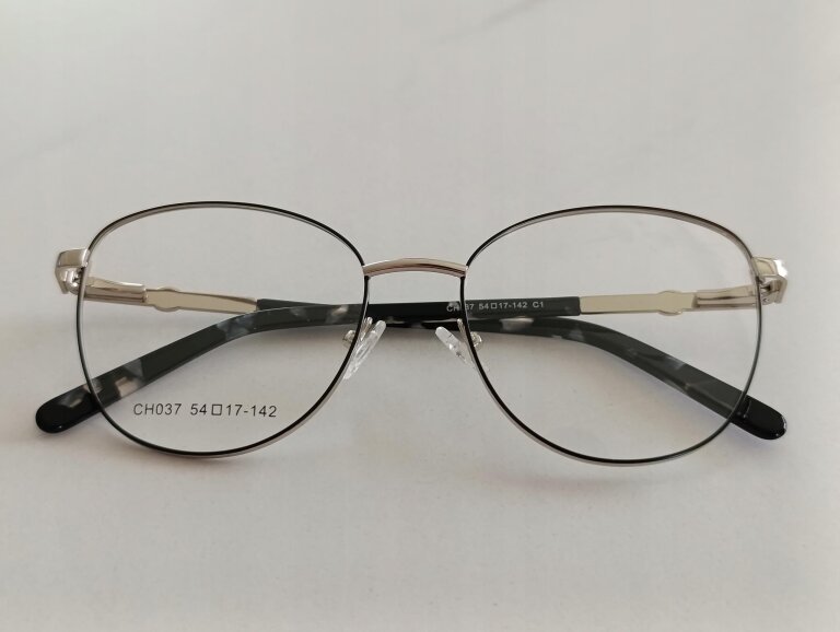 Oprawki Okulary Damskie Srebrne Okrągłe Marmurkowe Zauszniki (7)
