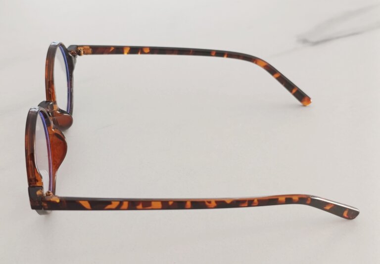 Tortoise okrągłe okulary zerówki retro unisex – lekkie oprawki, BLUE-LIGHT (5)