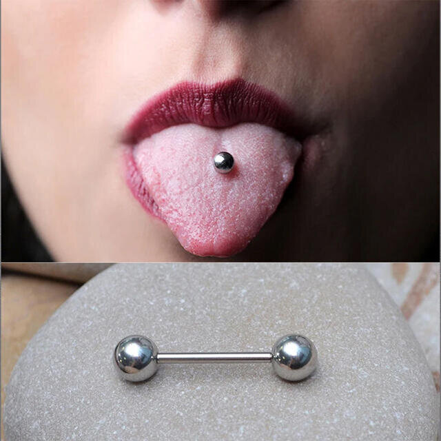  Tytanowy CZARNY Kolczyk Sztanga Klasyczna Kuleczki PIERCING (6)