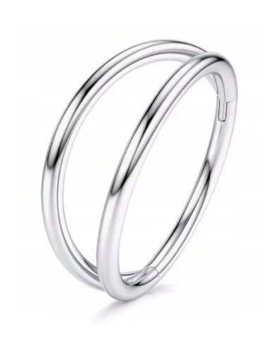 Srebrny Tytanowy Kolczyk Clicker PIERCING Podwójne kółko HELIX Lobe 1,2/8-10 (1)