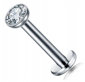 Labret Kolczyk do Ucha Cyrkonia SS316L 1,2/6-10/2-4 MM (1)