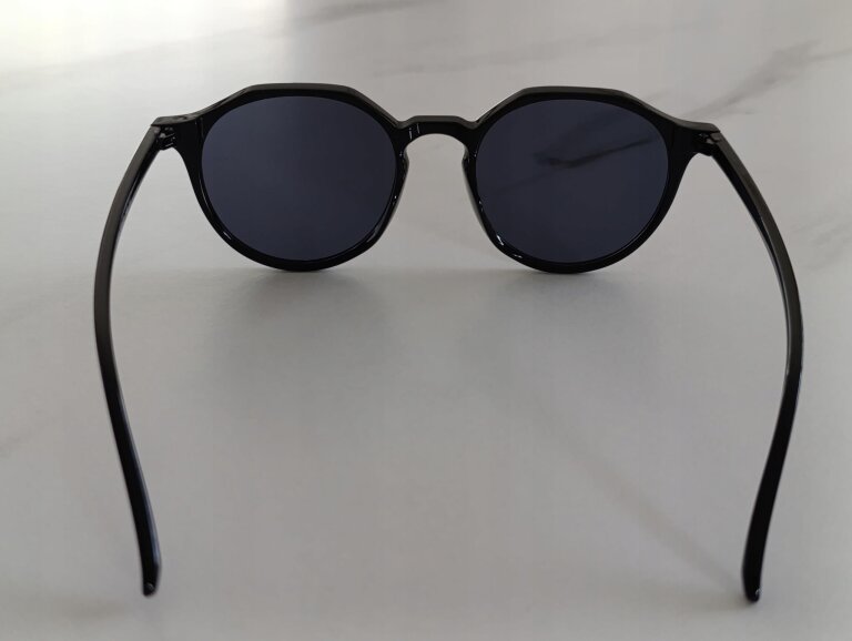 Okulary przeciwsłoneczne damskie męskie czarne okrągłe UV400 retro modne (8)