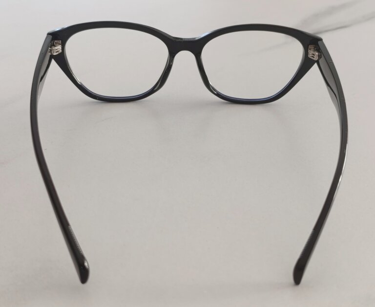 Czarne damskie okulary zerówki cat-eye eleganckie oprawki do komputera (7)