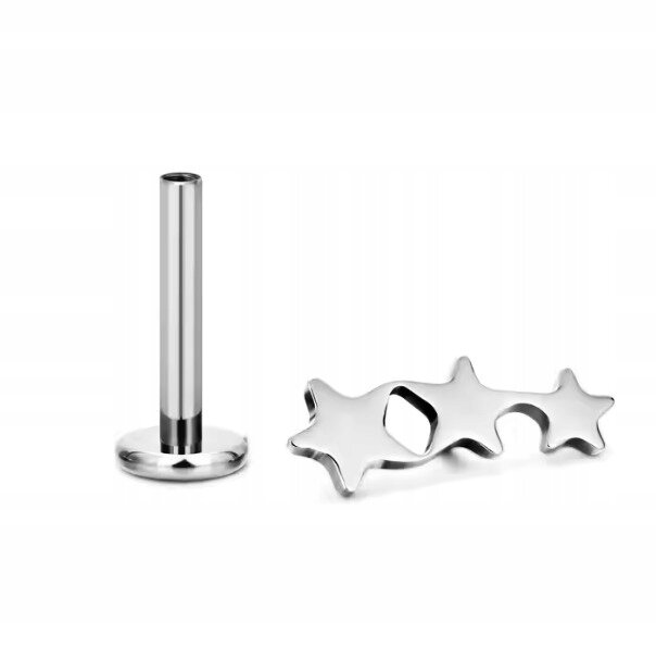 Tytanowy Kolczyk Labret PIERCING Gwiazda Gwiazdki HELIX Lobe (4)